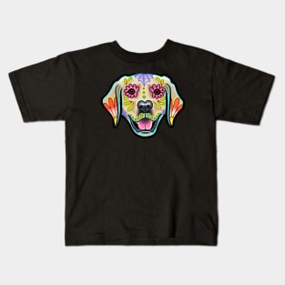 Golden Retriever - Day of the Dead Sugar Skull Dog Kids T-Shirt